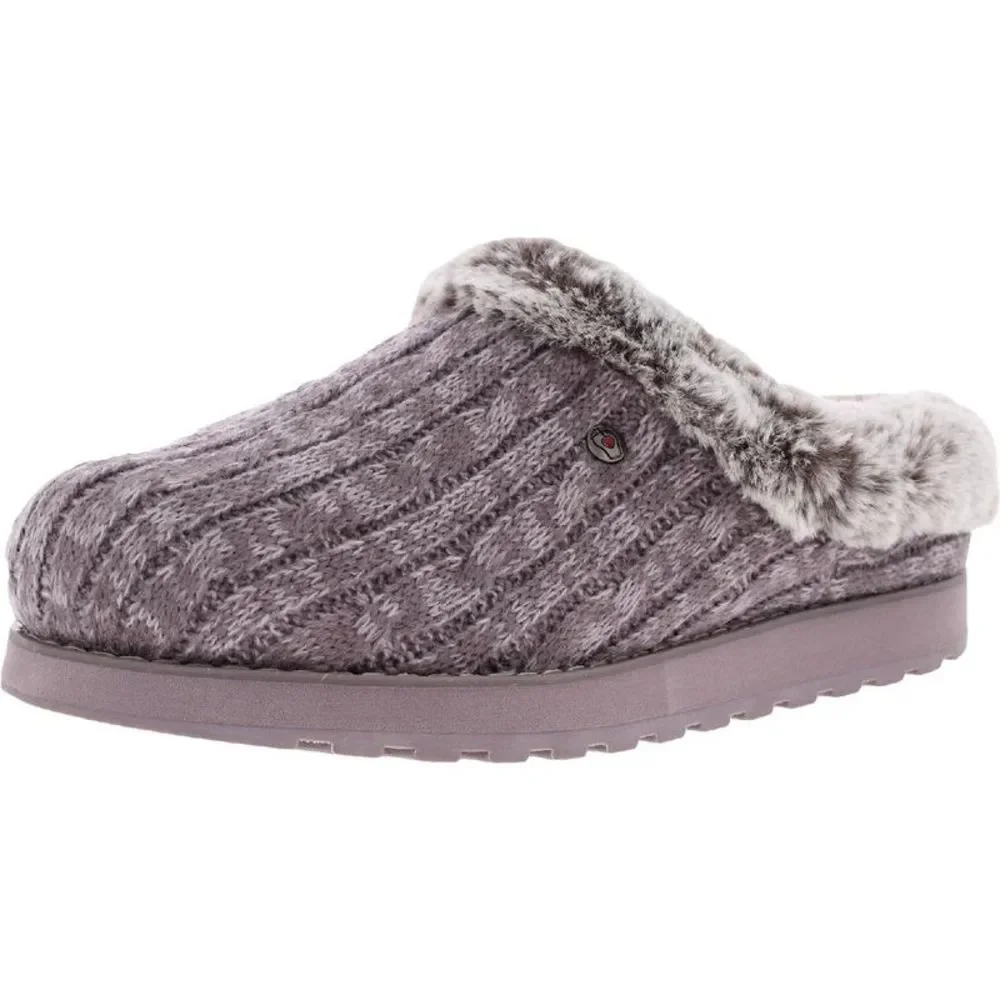 BOBS From Skechers Womens Keepsakes Ice Angel Purple Faux Fur Clogs Shoes NWT